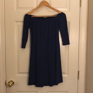 Navy Blue off the Shoulder Sun Dress